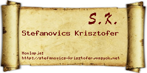 Stefanovics Krisztofer névjegykártya